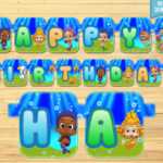 80% Off Sale Happy Birthday Banner Bubble Guppies – Instant Download – Pdf  Files – High Resolution – Holiday Party – Bubble Decoration For Bubble Guppies Birthday Banner Template