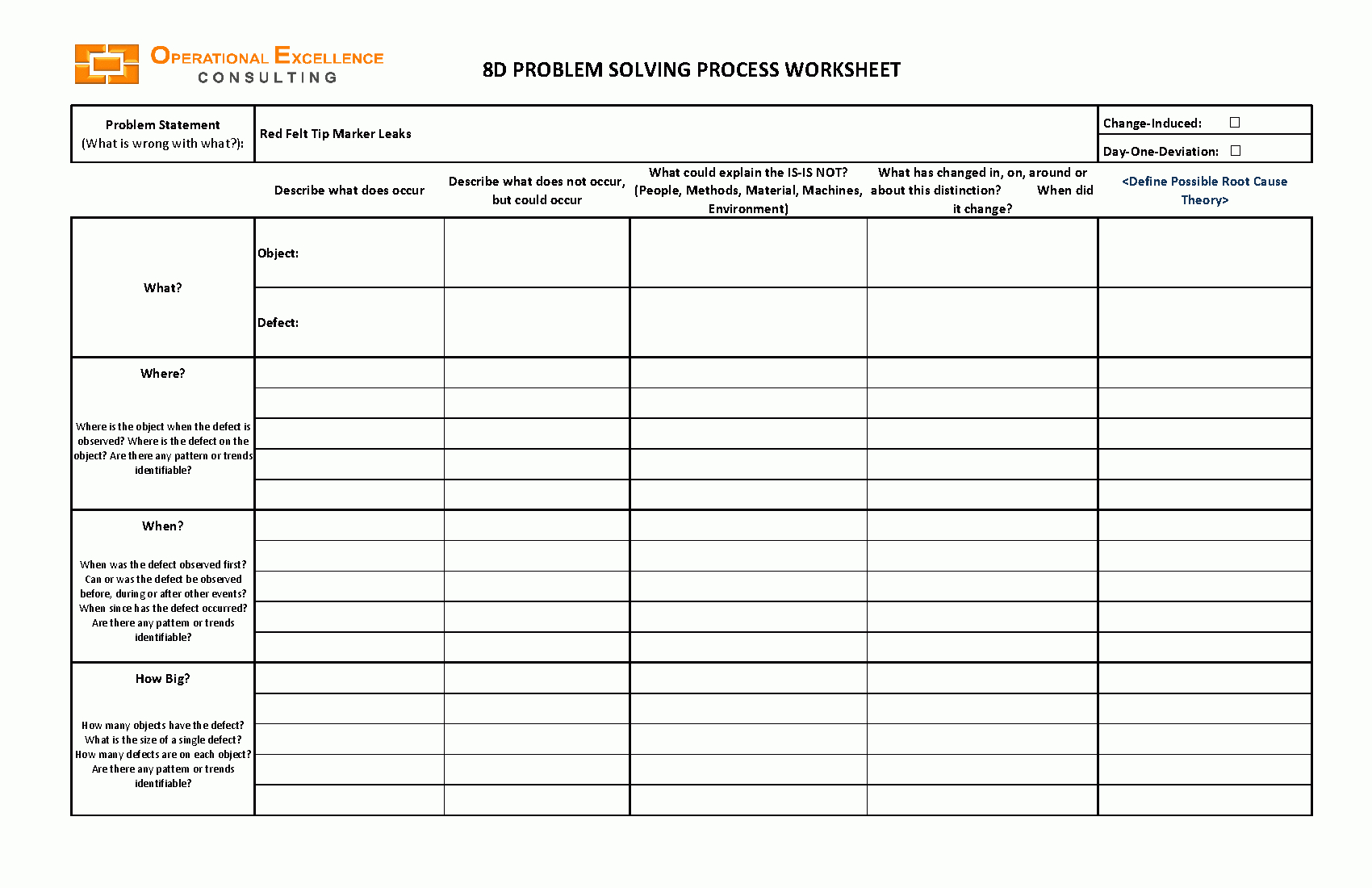 8D Problem Solving Process Excel Templates (Excel In 8D Report Template