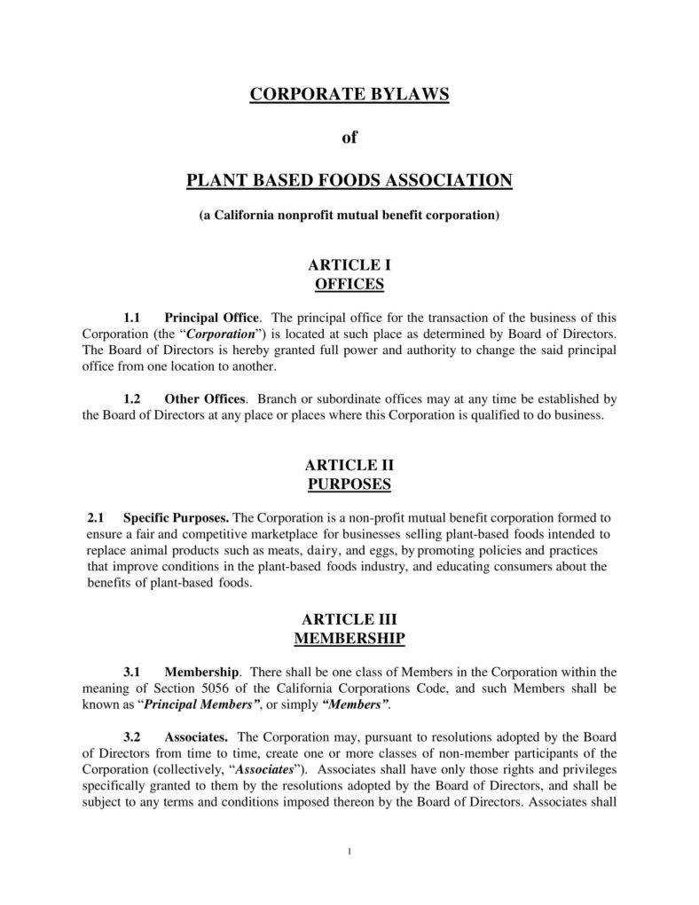 9+ Corporate Bylaws Templates – Pdf | Free & Premium Templates Pertaining To Corporate Bylaws Template Word