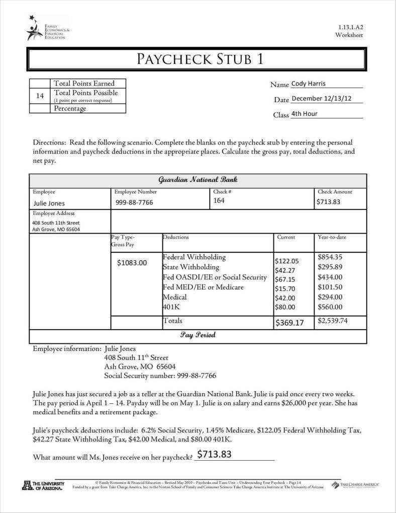 9+ Free Pay Stub Templates Word, Pdf, Excel Format Download With Regard To Free Pay Stub Template Word