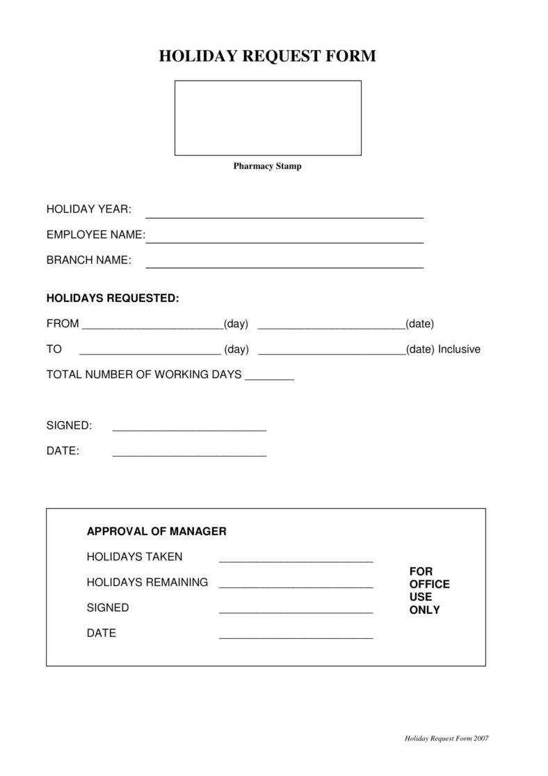 9+ Holiday Request Form Templates – Pdf, Doc | Free Intended For Check Request Template Word