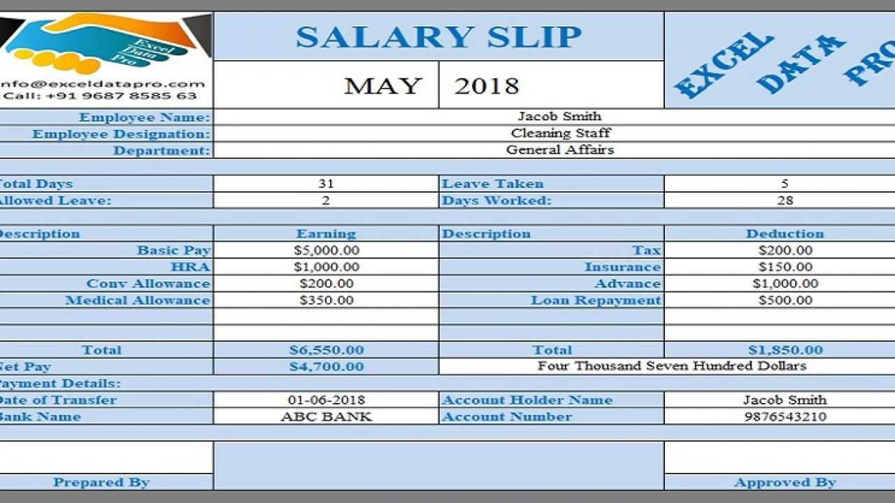 9 Ready To Use Salary Slip Excel Templates – Exceldatapro With Blank Payslip Template