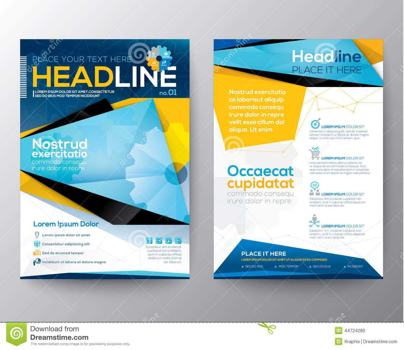 Abstract Triangle Design Vector Template Layout For Magazine For Magazine Ad Template Word