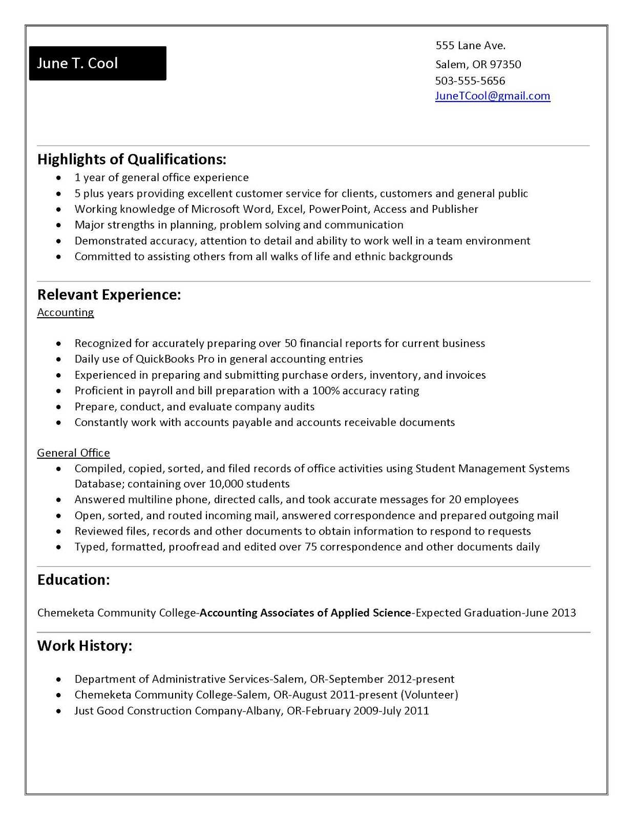 Accounting Functional Resume: College Student Resume Intended For College Student Resume Template Microsoft Word