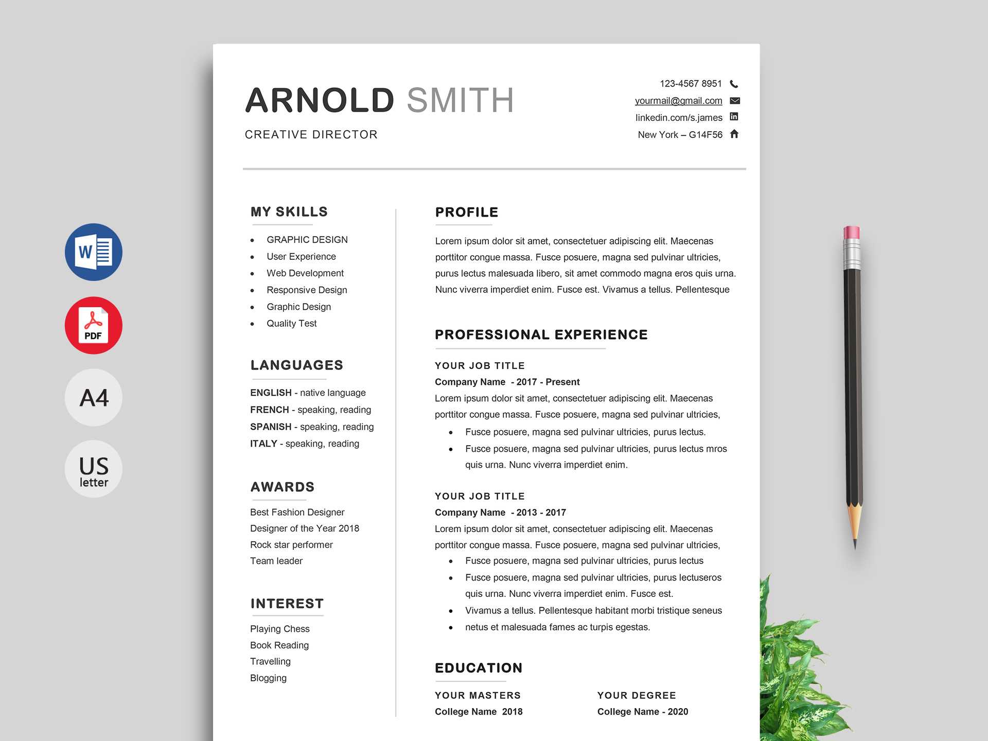 Ace Classic Cv Template Word - Resumekraft Intended For Free Downloadable Resume Templates For Word