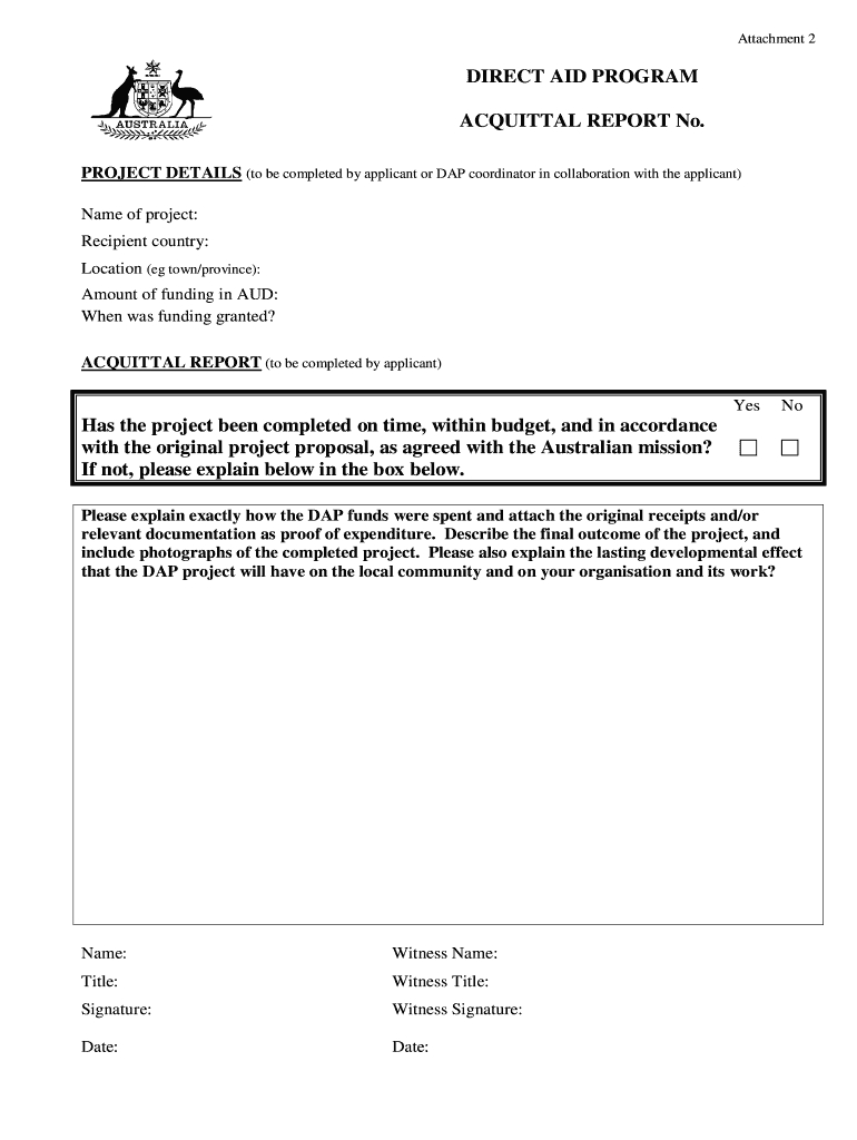 Acquittal Form - Fill Online, Printable, Fillable, Blank Within Acquittal Report Template