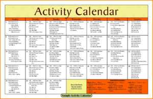 Activity Calendar Template – Printable Week Calendar within Blank Activity Calendar Template