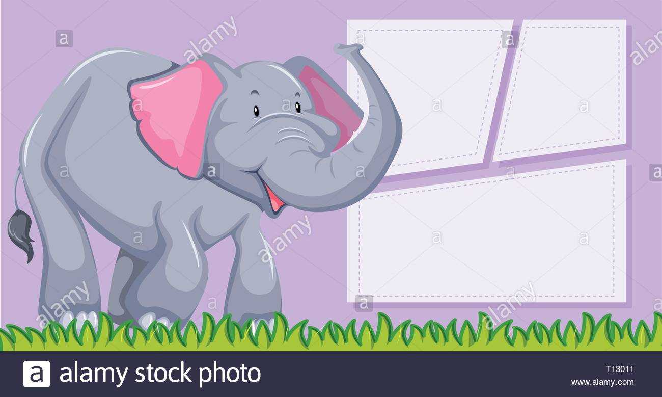 An Elephant On Blank Template Illustration Stock Vector Art Intended For Blank Elephant Template
