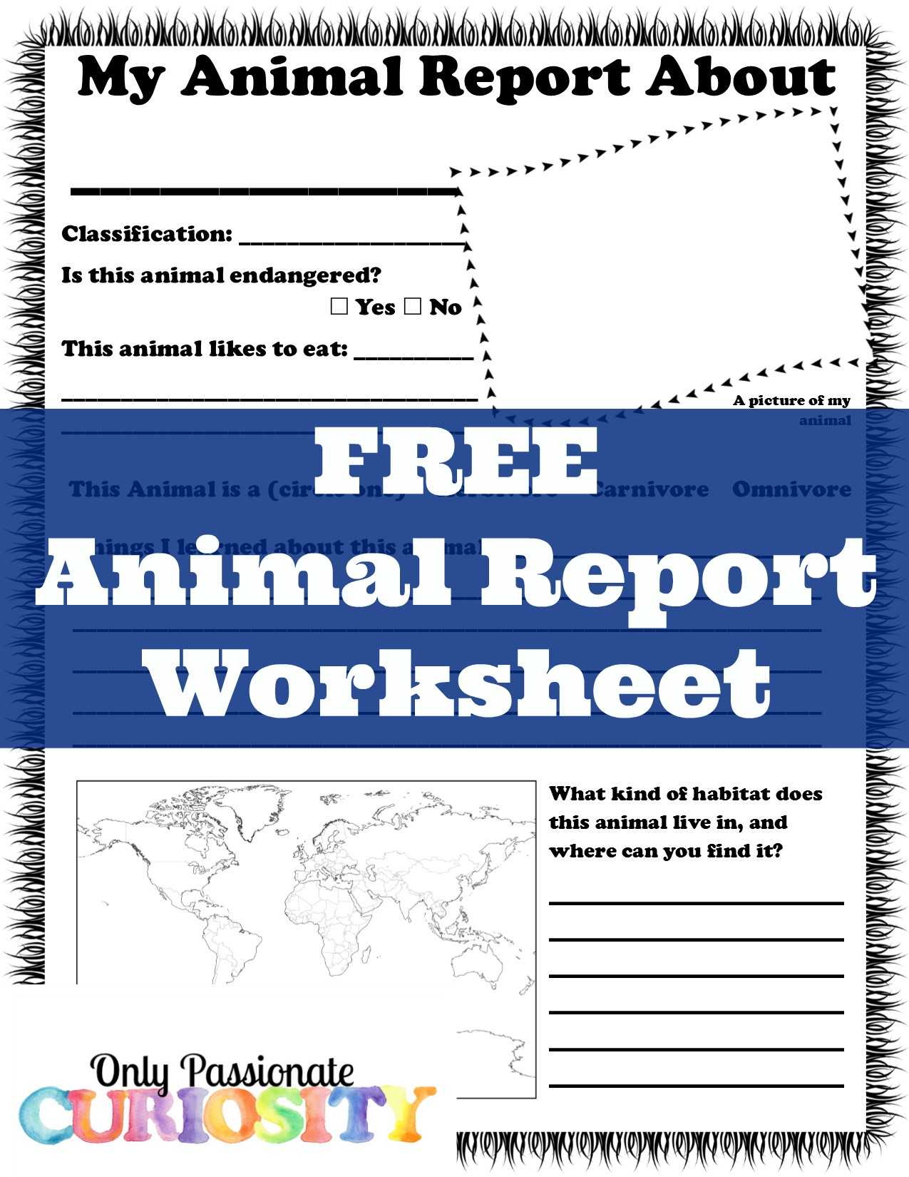 Animal Report Worksheet – Only Passionate Curiosity With Animal Report Template