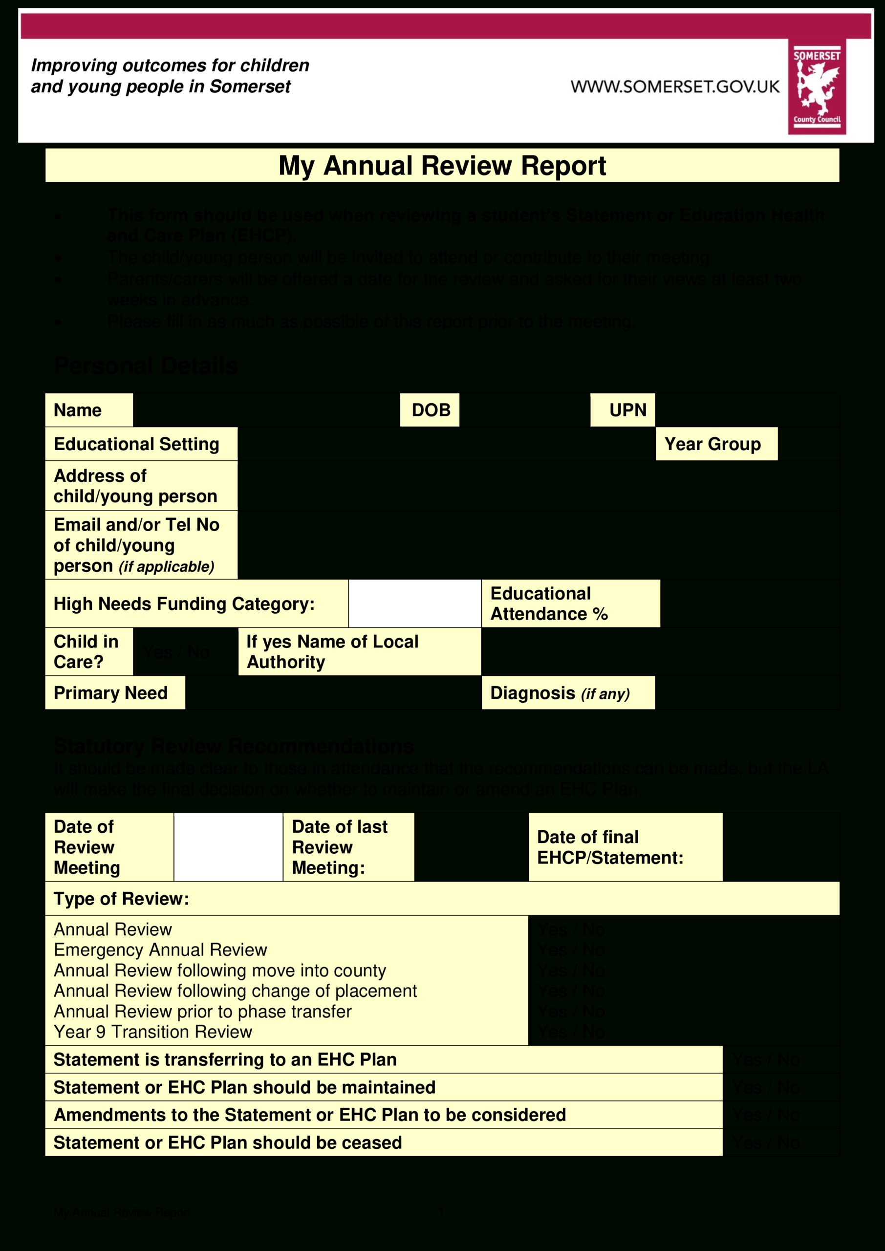 Annual Review | Templates At Allbusinesstemplates With Regard To Annual Review Report Template