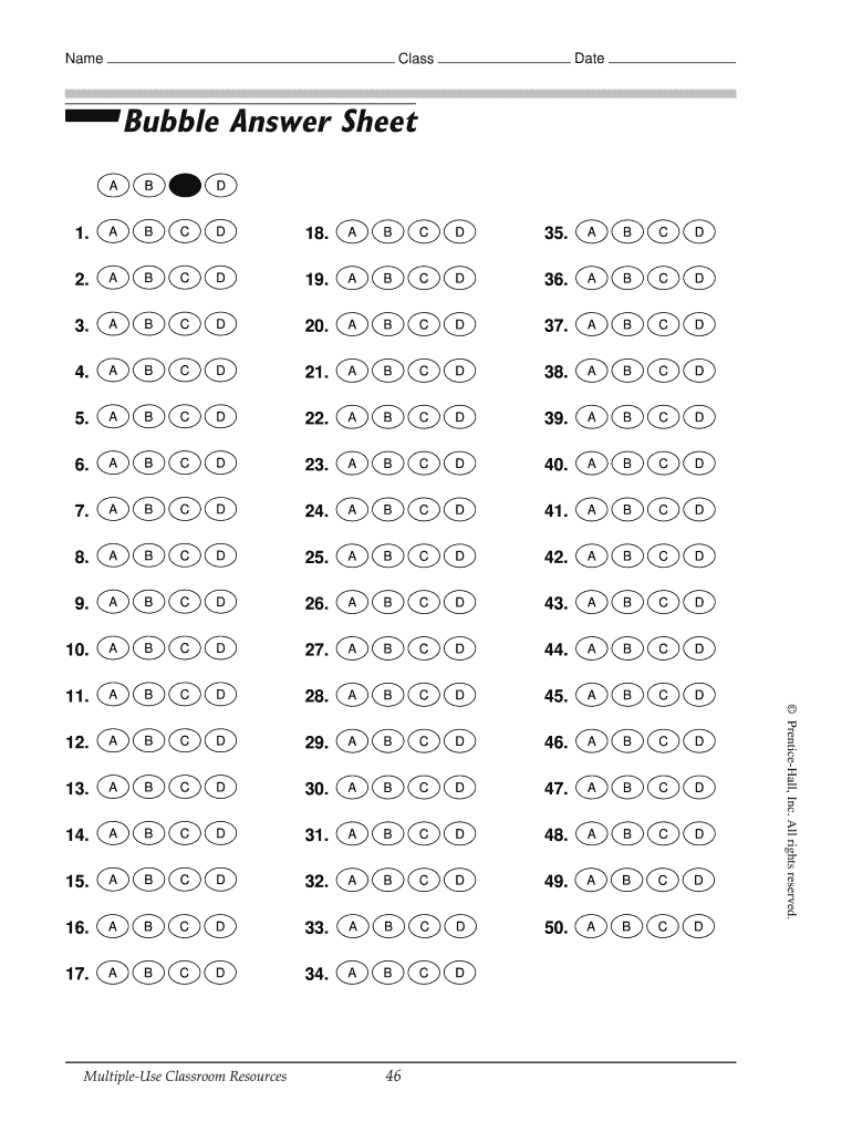 Answer Sheet Generator – Fill Online, Printable, Fillable In Blank Answer Sheet Template 1 100