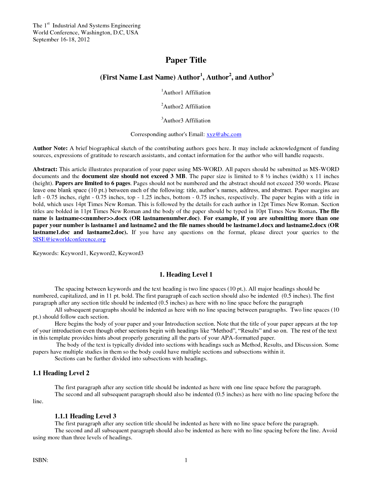Apa 6Th Edition Example Paper – Sabaya.alimentacionsegura Inside Word Apa Template 6Th Edition
