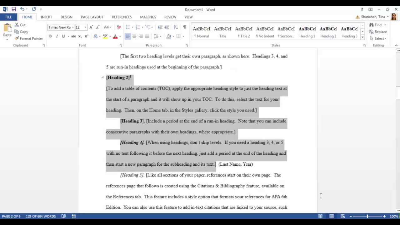 Apa Template In Microsoft Word 2016 Intended For Apa Template For Word 2010