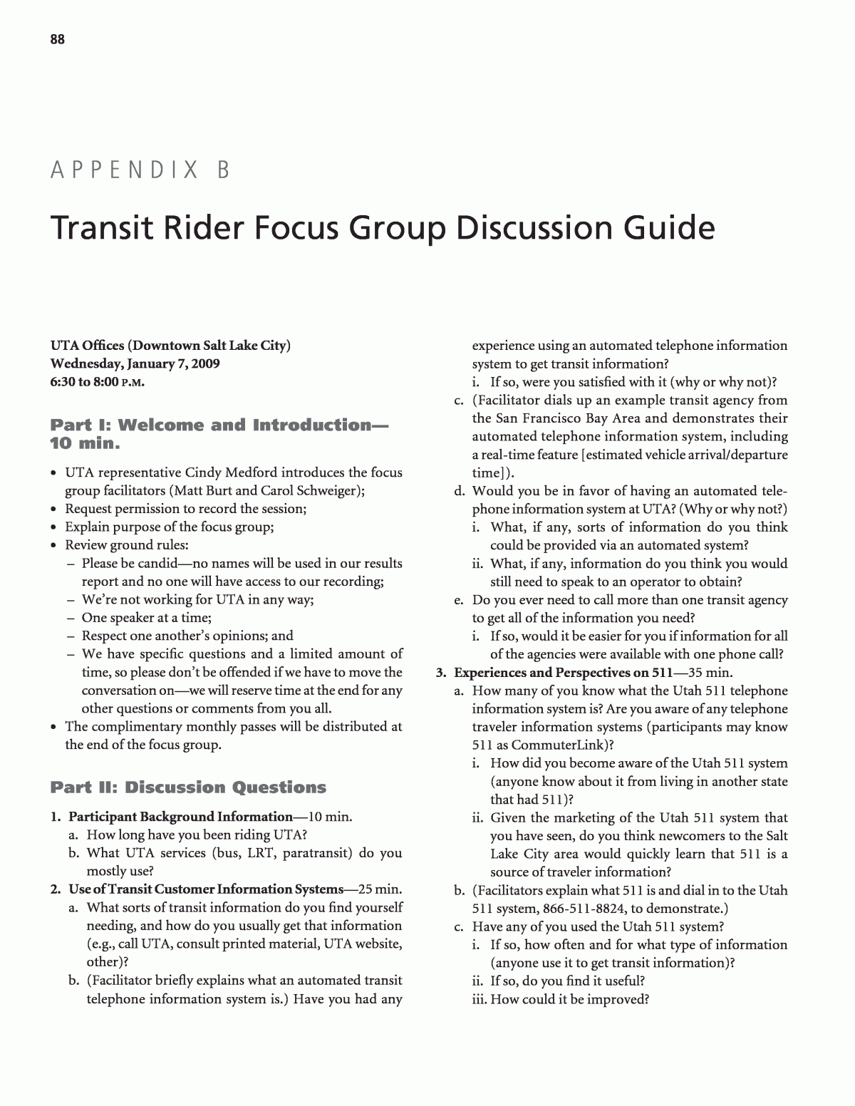Appendix B – Transit Rider Focus Group Discussion Guide In Focus Group Discussion Report Template