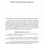 Appendix E: Field Visit Summary Report | Improving Democracy Inside Site Visit Report Template
