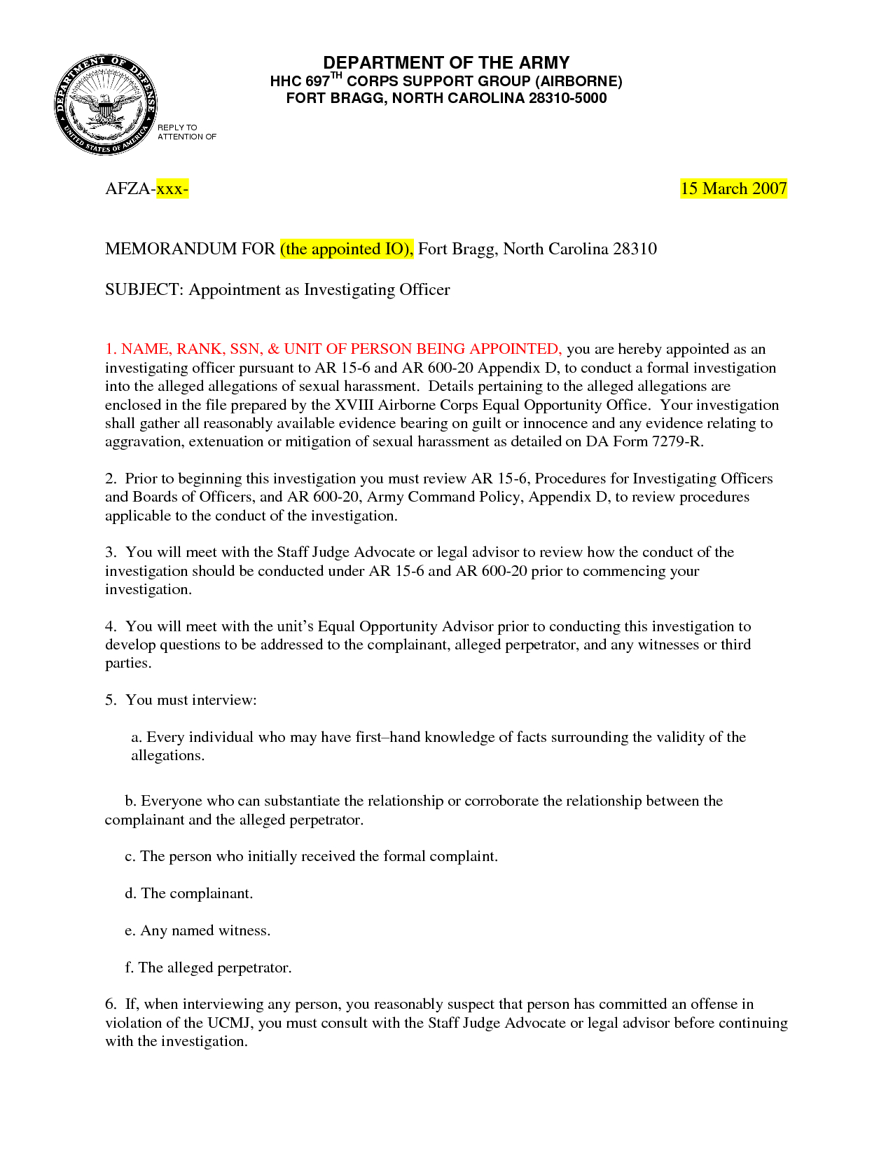 Army Memo Example Template | Free Cover Letter Templates Throughout Army Memorandum Template Word