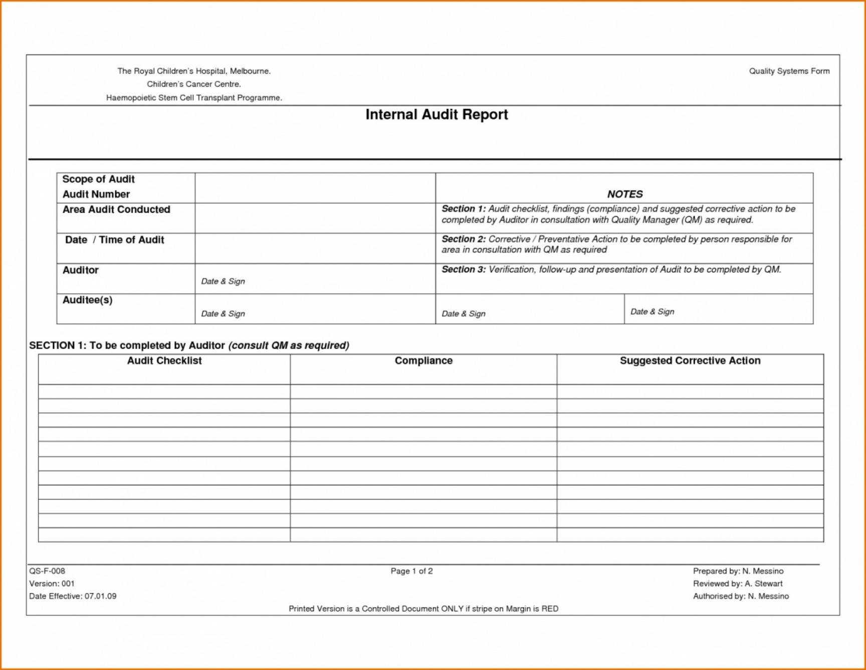 Audit Report Findings Template In Audit Findings Report Template