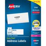 Avery® Easy Peel(R) Address Labels, Sure Feed(Tm) Technology, Permanent  Adhesive, 1 1/3" X 4", 1,400 Labels (5162) – Permanent Adhesive – 4" Width  X 1 Regarding Label Template 21 Per Sheet Word