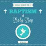 Baby Boy Baptism Vector Invitation – Download Free Vectors Pertaining To Christening Banner Template Free