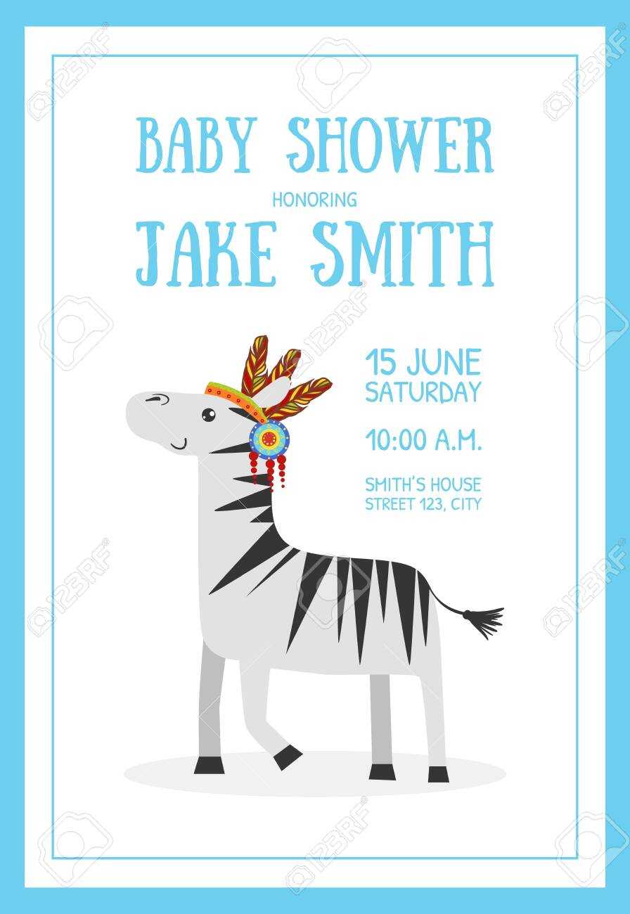 Baby Shower Banner Template With Place For Text And Cute Wild.. Within Baby Shower Banner Template