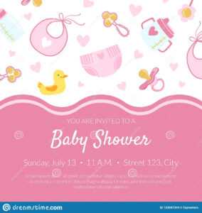 Baby Shower Invitation Banner Template, Pink Card With with regard to Baby Shower Banner Template