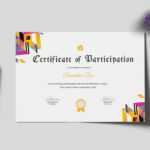 Badminton Participation Certificate Template With Certificate Of Participation Template Word