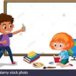 Banner Template With Boy And Girl In The Classroom Pertaining To Classroom Banner Template