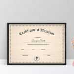 Baptism Certificate Template With Baptism Certificate Template Word