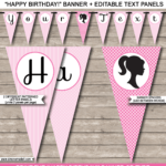 Barbie Party Banner Template With Regard To Diy Party Banner Template