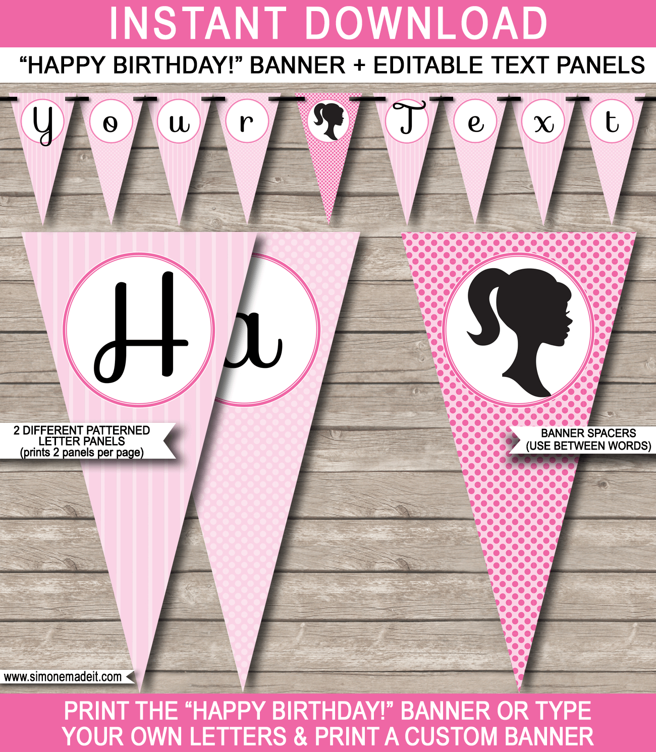 Barbie Party Banner Template With Regard To Diy Party Banner Template