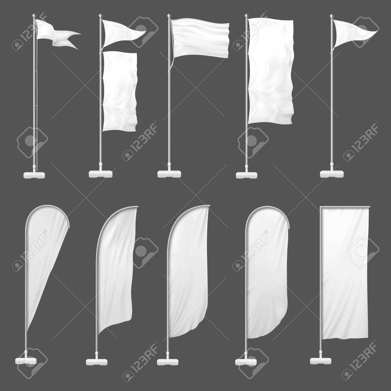 Beach Flag. Outdoor Banner On Flagpole, Stand Blank Flags And.. Regarding Outdoor Banner Template