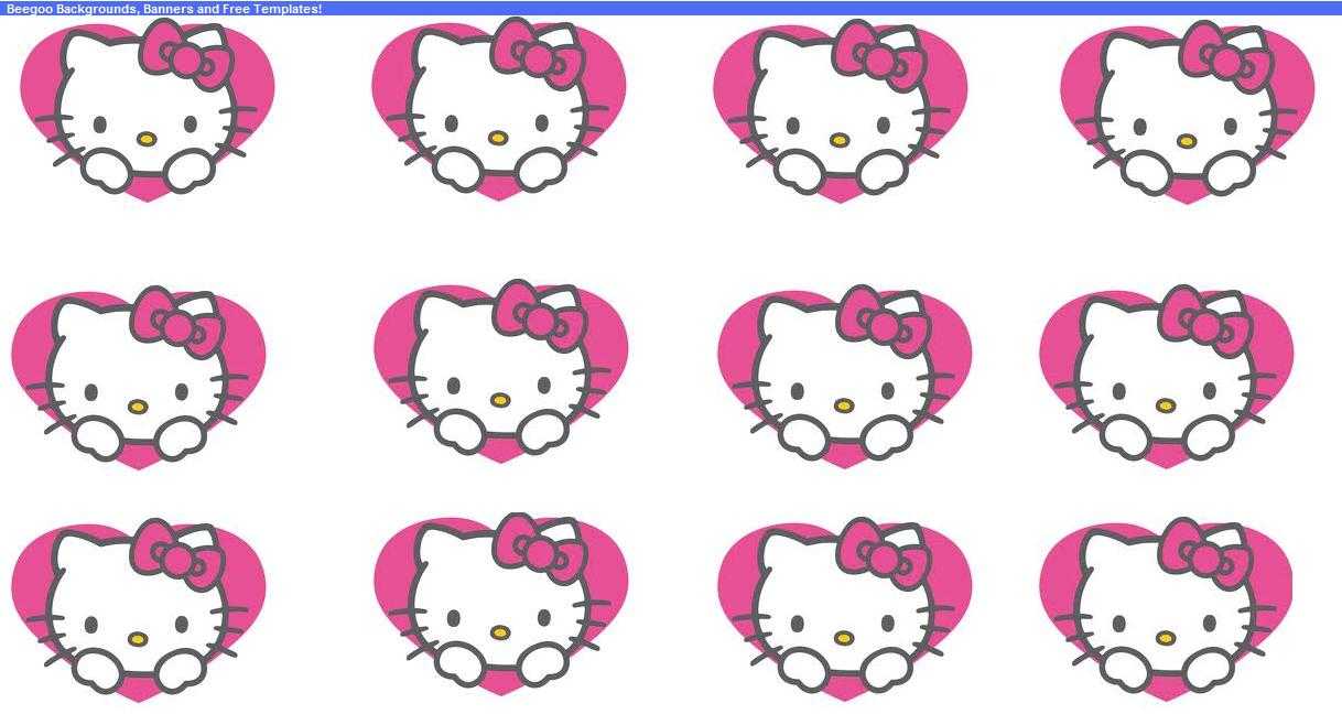 Beegoo Designs: "hello Kitty Hearts" Background & "hello For Hello Kitty Banner Template
