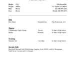 Beginner Acting Resume : Resume Templates Pertaining To Theatrical Resume Template Word