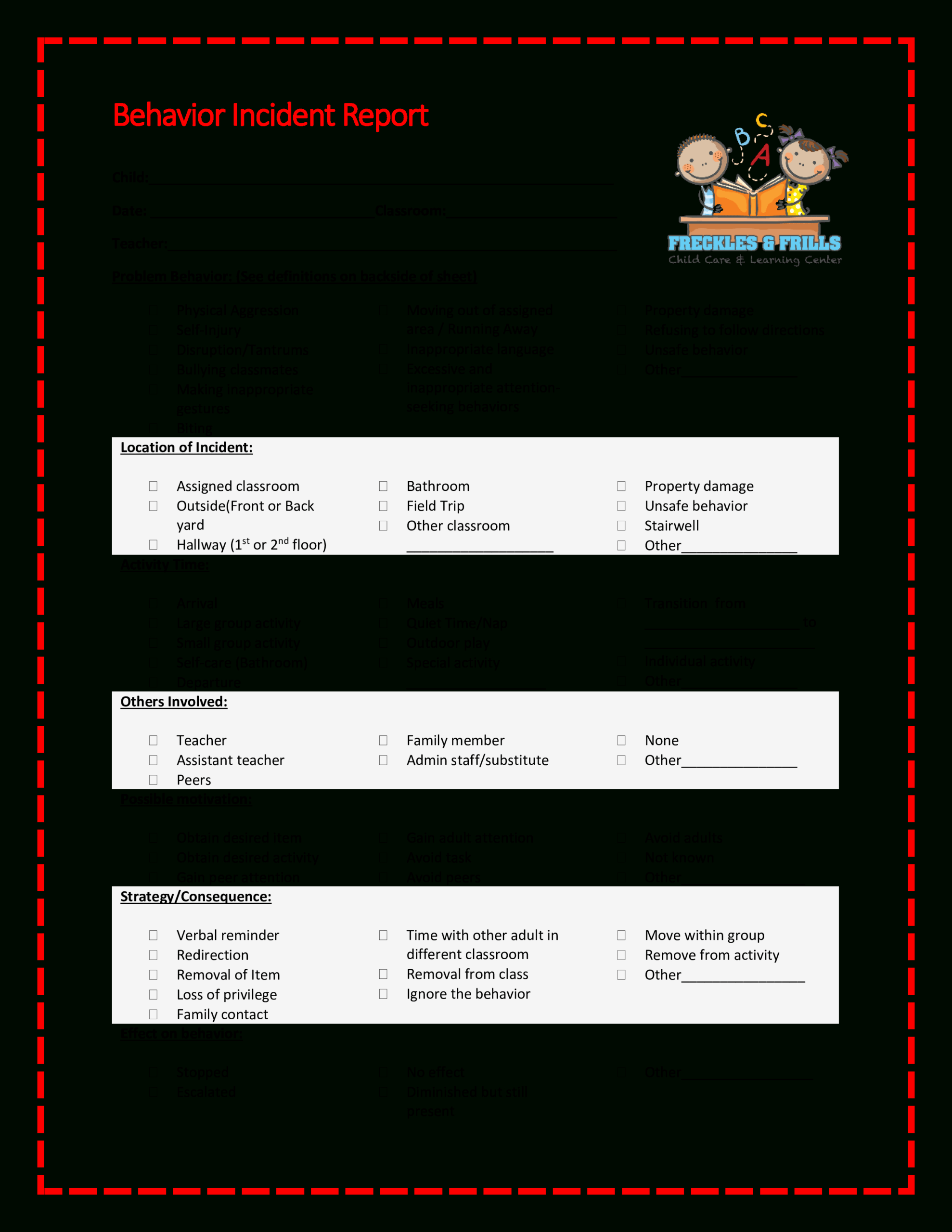 Behavioral Incident Report – Tomope.zaribanks.co With Behaviour Report Template
