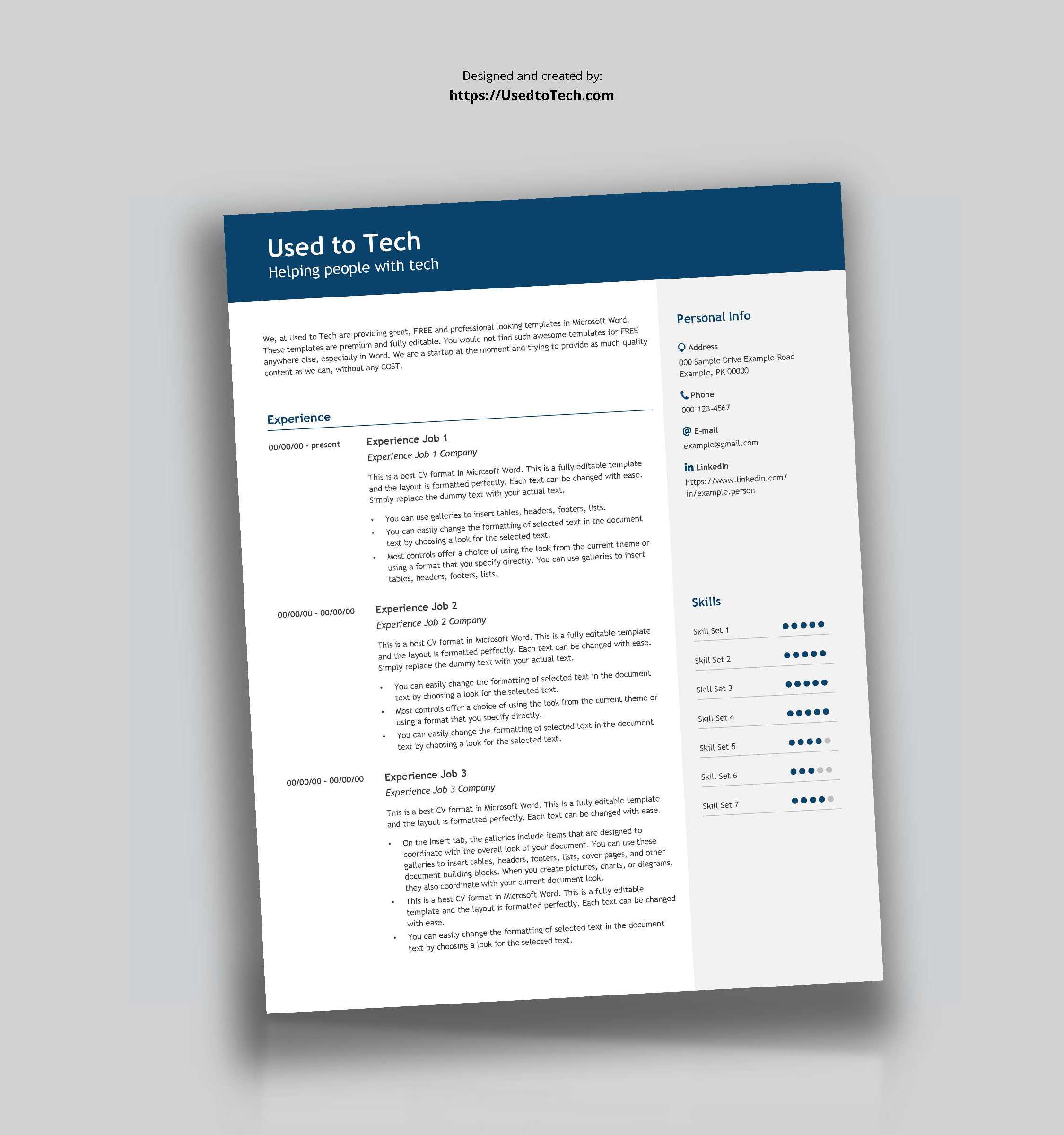 Best Cv Format In Microsoft Word Free – Used To Tech Inside Free Printable Resume Templates Microsoft Word