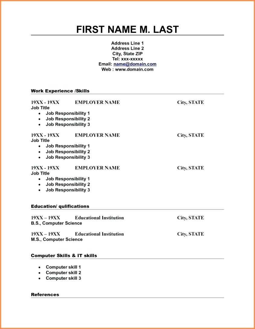 Best Free Resume Templates Of Print Template A Cv Inside Free Blank Cv Template Download