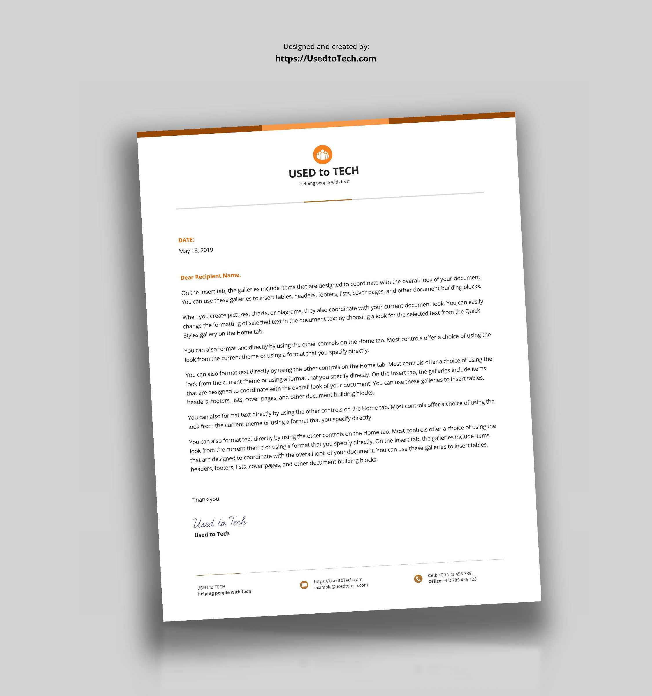 Best Letterhead Design In Microsoft Word – Used To Tech For Free Letterhead Templates For Microsoft Word