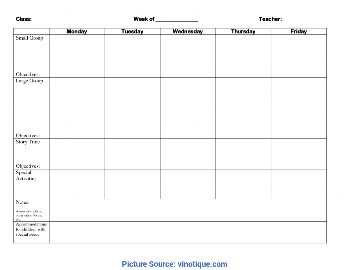 Best Sample Detailed Lesson Plan In Science Elementary 57 Pertaining To Blank Preschool Lesson Plan Template