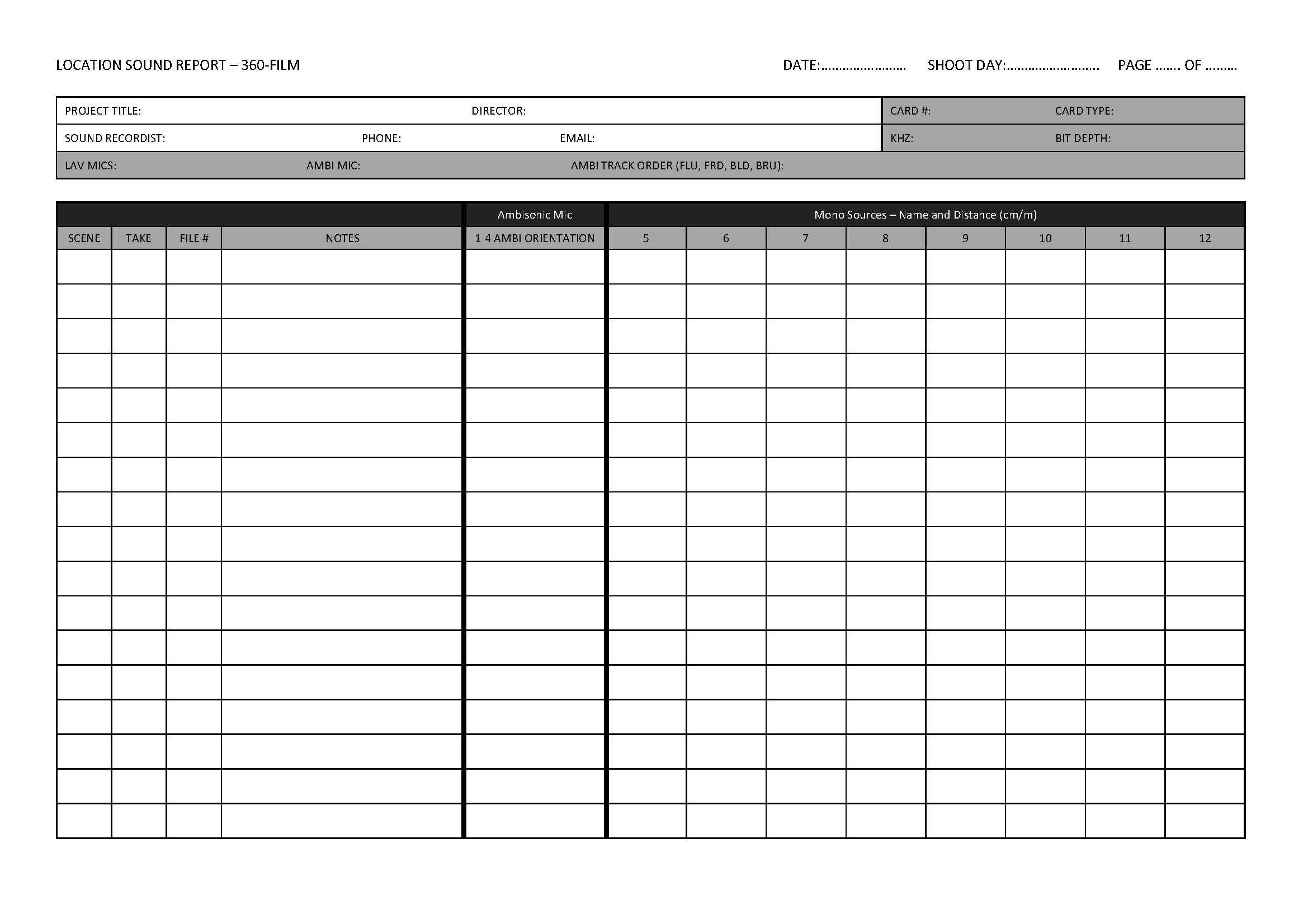 Beyond Reality Inside Sound Report Template