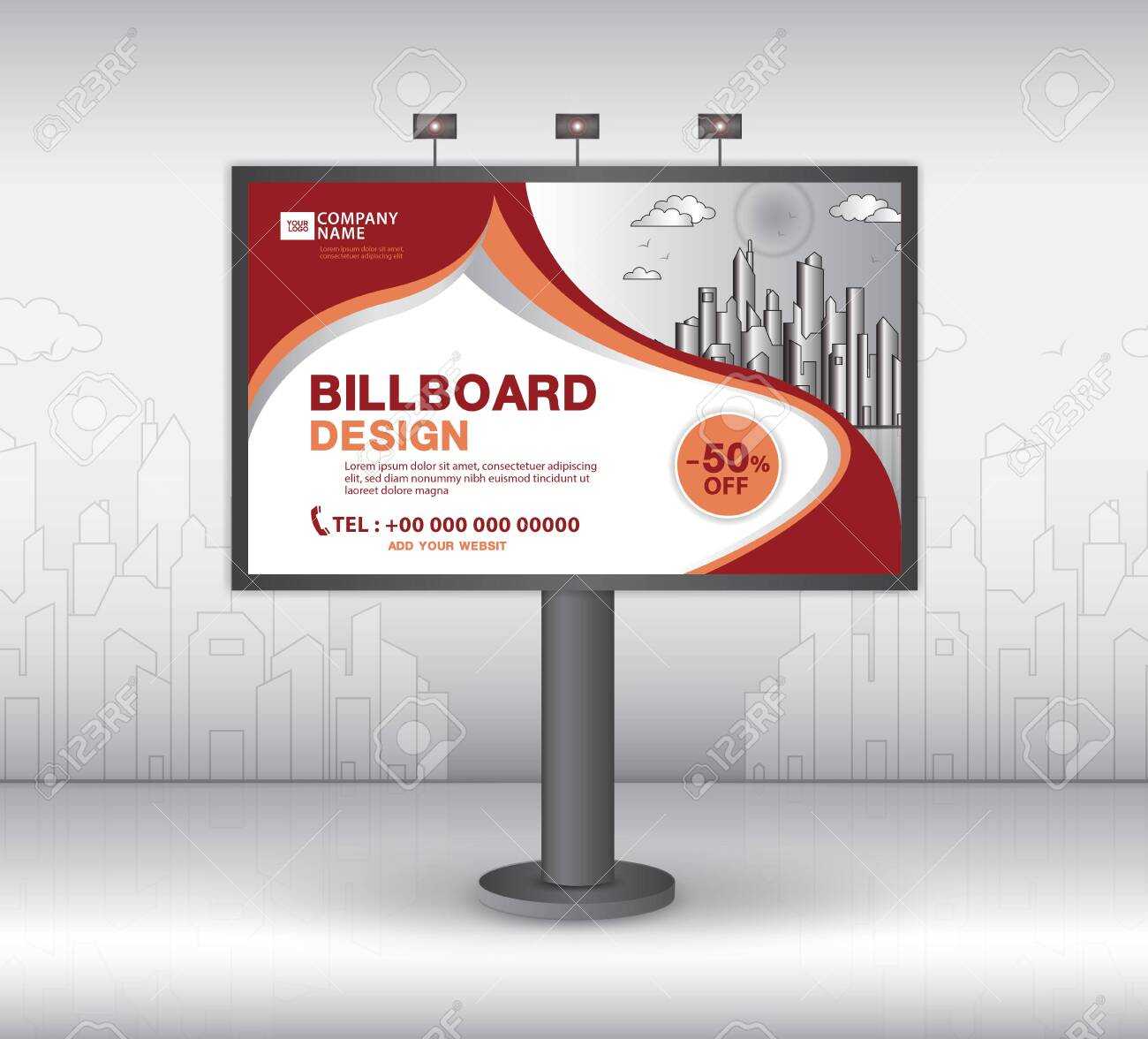 Billboard Banner Template Vector Design, Advertisement, Realistic.. Regarding Outdoor Banner Template
