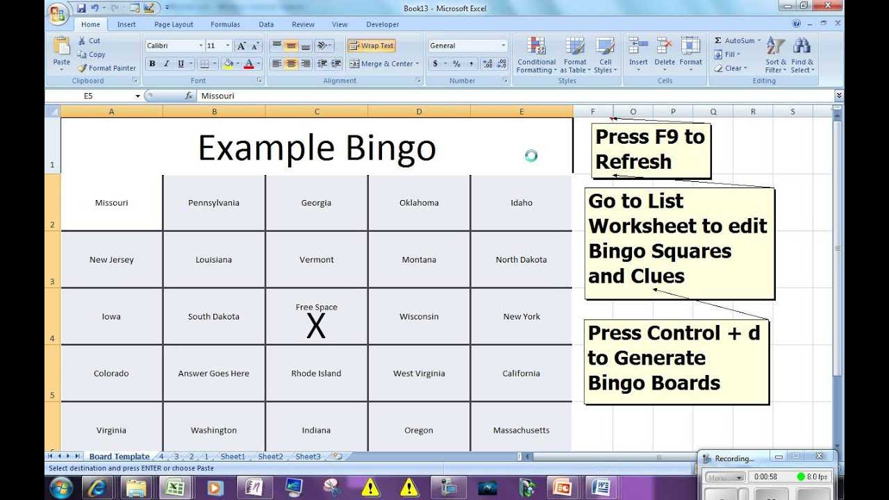 Bingo Card Generator – Microsoft Excel Free Download For Blank Bingo Card Template Microsoft Word
