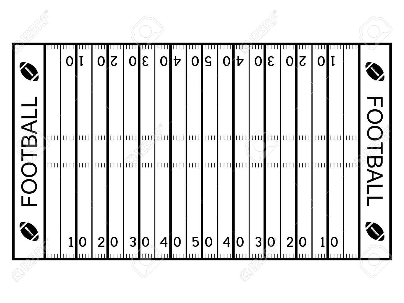 Black And White Football Field Clipart With Blank Football Field Template