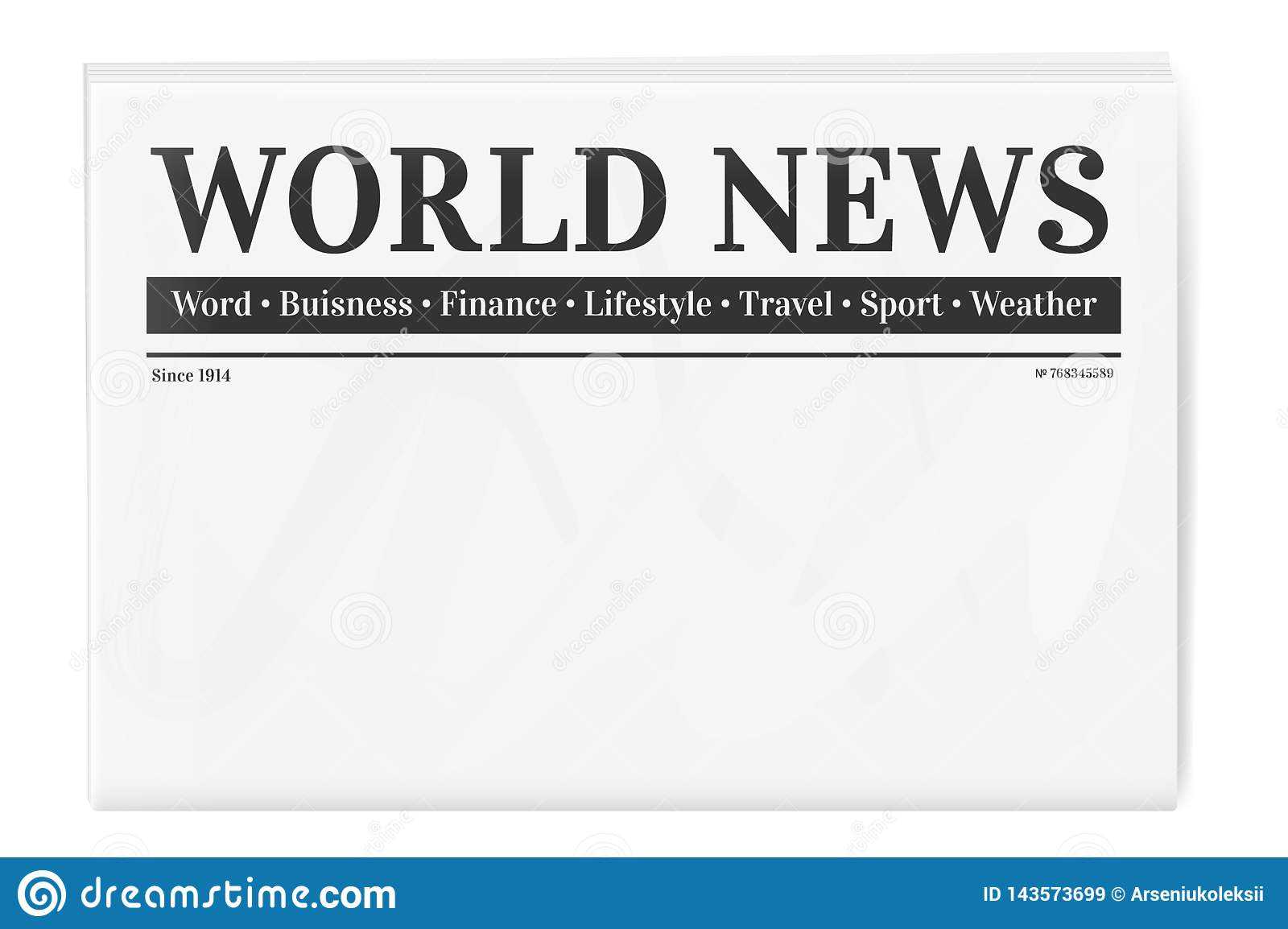 Blank Background For News Page Template Stock Vector For Blank Newspaper Template For Word