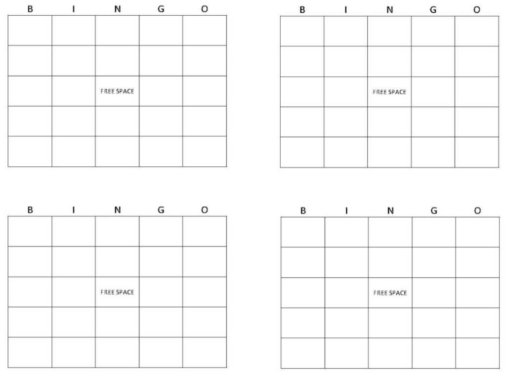free printable bingo templates blank
