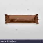 Blank Brown Candy Bar Plastic Wrap Mockup Isolated. Empty for Blank Candy Bar Wrapper Template