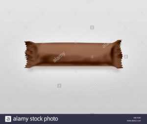 Blank Brown Candy Bar Plastic Wrap Mockup Isolated. Empty for Blank Candy Bar Wrapper Template