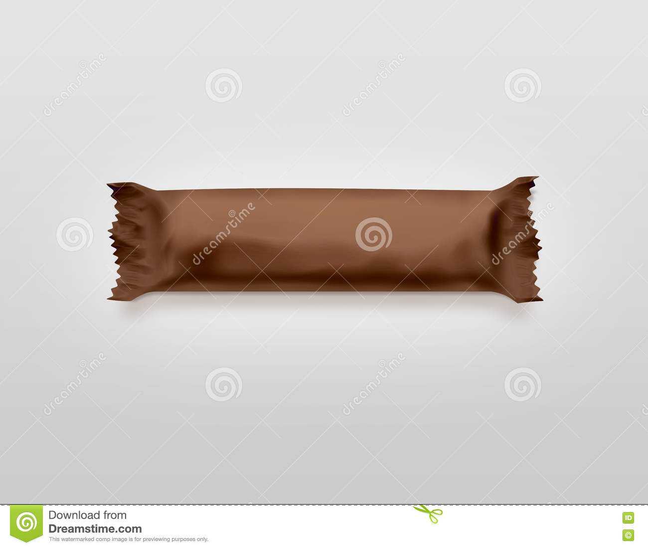 Blank Brown Candy Bar Plastic Wrap Mockup Isolated. Stock Regarding Free Blank Candy Bar Wrapper Template