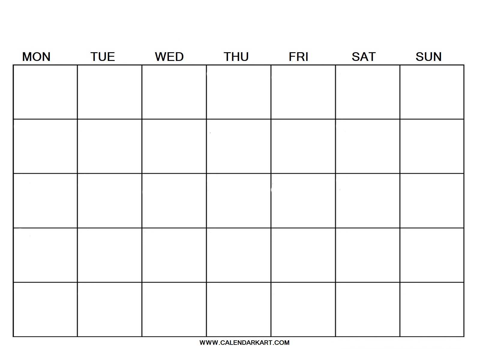 Blank Calendar – Calendarkart In Blank Calander Template