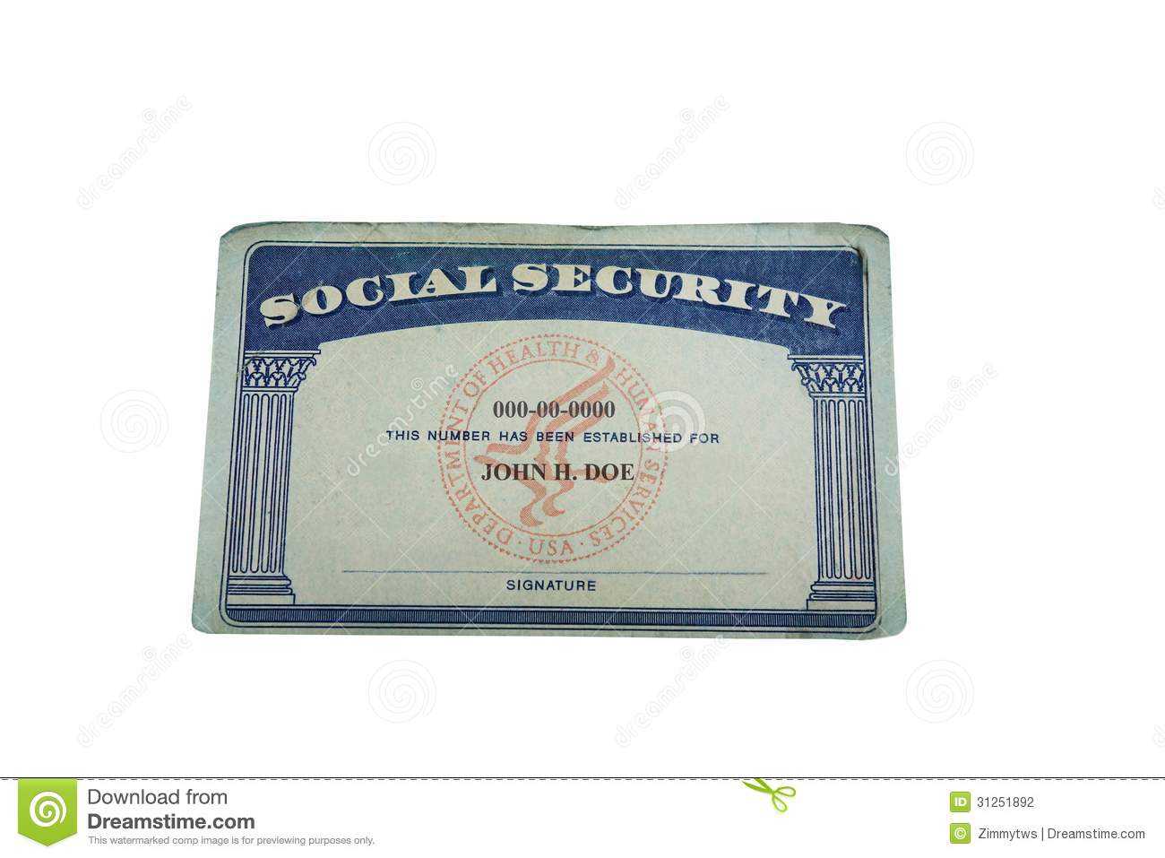 Blank Card Stock Photo. Image Of Financial, Healthinsurance Inside Blank Social Security Card Template