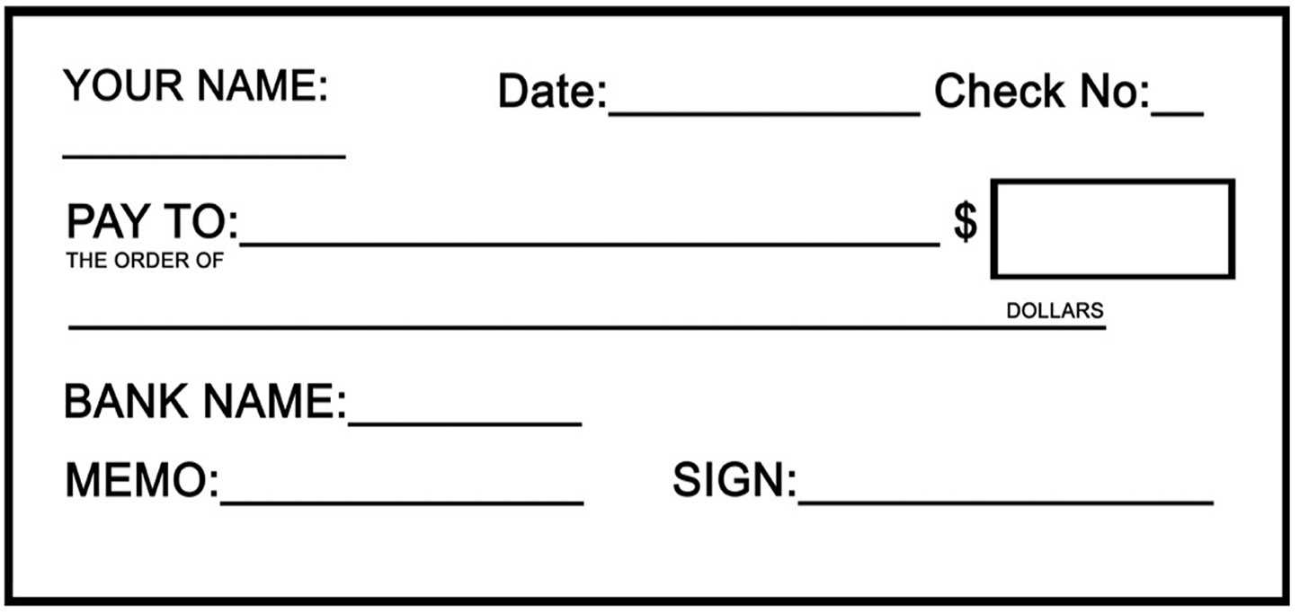 Blank Check Clipart With Customizable Blank Check Template